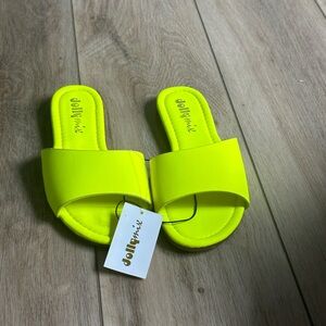 Neon yellow sandals